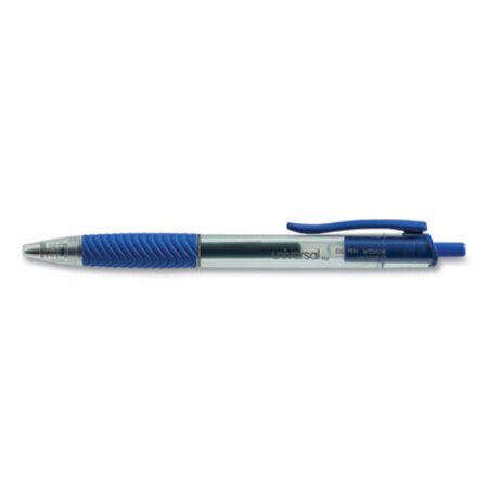 Universal™ Comfort Grip Gel Pen, Retractable, Medium 0.7 mm, Blue Ink, Translucent Blue Barrel, Dozen - DZ/1 - UNV-39913-DZ
