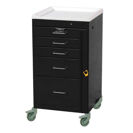Harloff Emergency Cart Mini-Line Steel 18 X 33.75 X 18 Inch Black 3 Drawers, 3 Inch / 1 Drawer, 6 Inch / 1 Drawer, 9 Inch - Each - 3145B-EA