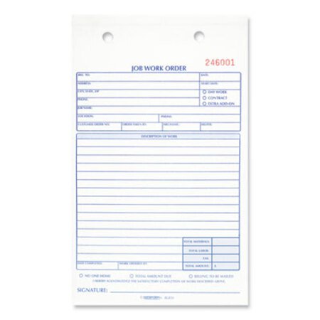 Rediform® Job Work Order Book, Two-Part Carbonless, 5.5 x 8.5, 50 Forms Total - Each - RED-4L456-EA