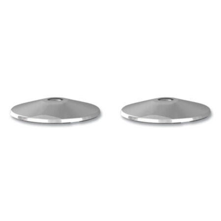 Tatco Adjusta-Tape Crowd Control Stanchion Base Only, Polished Aluminum, 14" Diameter, Silver, 2/Box - Box of 2 - TCO-11501-BX