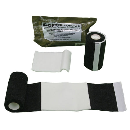 Andover Coated Products Trauma Pressure Dressing with Wrap CoFlex® UMAFD 4 Inch X 3 Yard Self-Adherent Closure Black NonSterile Standard Compression - Case of 18 - 9430UM-018-CS