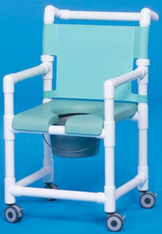 IPU Commode / Shower Chair ipu® Fixed Arms PVC Frame Mesh Backrest 300 lbs. Weight Capacity - Each - SC720P-EA