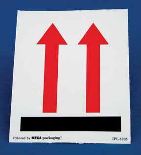 Fisher Scientific Pre-Printed Label Advisory Label Black / Gray Paper Double Up Arrow Red 3 X 4 Inch - Pack of 1 - 22130120-PK
