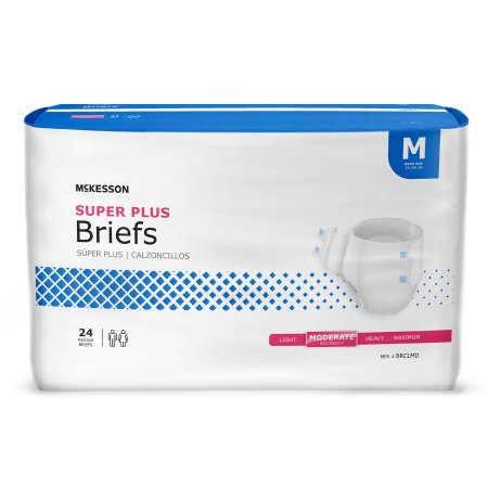 McKesson Unisex Adult Incontinence Brief McKesson Super Plus Medium Disposable Moderate Absorbency - Case of 4 - BRCLMD-CS