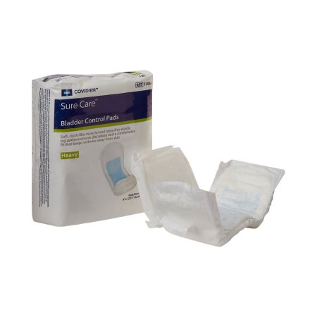Cardinal Bladder Control Pad Sure Care™ 4 X 12-1/2 Inch Heavy Absorbency Polymer Core One Size Fits Most - Bag of 16 - 1140A-BG