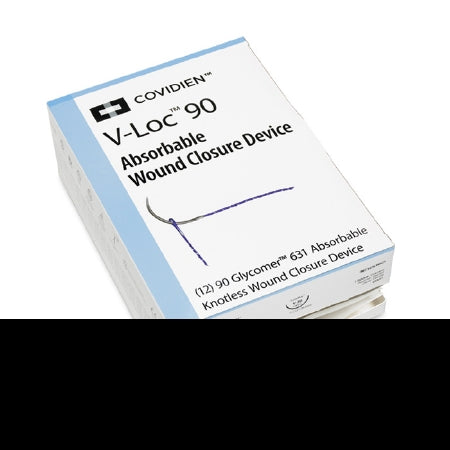 Covidien Absorbable Suture with Needle V-Loc™ 90 Wound Closure Device Polyester P-12 3/8 Circle Precision Reverse Cutting Needle Size 2 - 0 Barbed Monofilament - Box of 1 - VLOCM0005-BX