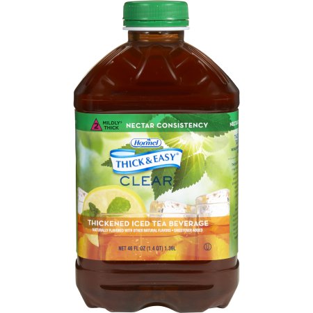 Hormel Food Sales Thickened Beverage Thick & Easy® 46 oz. Bottle Iced Tea Flavor Liquid IDDSI Level 2 Mildly Thick - Case of 6 - 28702-CS