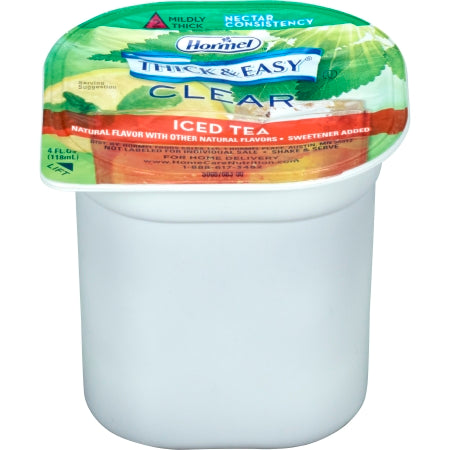 Hormel Food Sales Thickened Beverage Thick & Easy® 4 oz. Portion Cup Iced Tea Flavor Liquid IDDSI Level 2 Mildly Thick - Case of 24 - 28259-CS