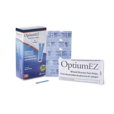 Abbott Blood Glucose Test Strips Optium EZ® 100 Strips per Pack - Box of 100 - 7104201-BX