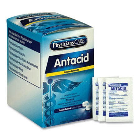 PhysiciansCare® Antacid Calcium Carbonate Medication, Two-Pack, 50 Packs/Box - Box of 1 - ACM-90089-BX