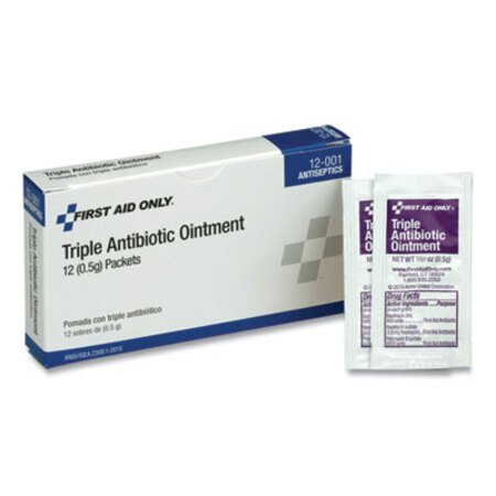 PhysiciansCare® by First Aid Only® First Aid Kit Refill Triple Antibiotic Ointment, Packet, 12/Box - Box of 1 - FAO-12001-BX