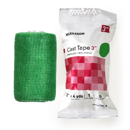 McKesson Cast Tape McKesson 3 Inch X 12 Foot Fiberglass Green - Box of 10 - 115-3G-BX