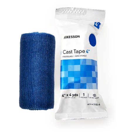 McKesson Cast Tape McKesson 4 Inch X 12 Foot Fiberglass Blue - Box of 10 - 115-4B-BX