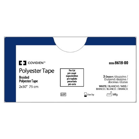Covidien Medical Tape Covidien™ White Polyester Sterile 1/8 X 30 Inch - Box of 36 - 88868618-00-BX