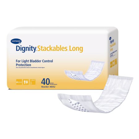 Hartmann Incontinence Liner Dignity® Stackables® Long 3-1/2 X 15 Inch Light Absorbency Polymer Core One Size Fits Most - Case of 4 - 40052-CS