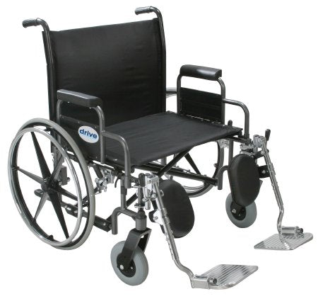 Drive Medical Bariatric Wheelchair drive™ Sentra Heavy Duty Desk Length Arm Elevating Legrest Black Upholstery 22 Inch Seat Width Adult 500 lbs. Weight Capacity - Each - STD22DDA-ELR-EA