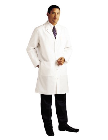 Landau Uniforms Lab Coat White Size 46 Knee Length Reusable - Each - 3145WWY46L-EA