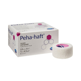 Hartmann Absorbent Cohesive Bandage Peha-haft® 1 Inch X 4-1/2 Yard Self-Adherent Closure White NonSterile Standard Compression - Box of 8 - 932452-BX
