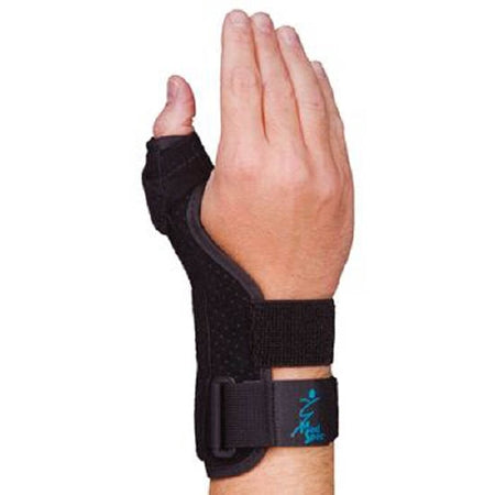 Patterson Medical Supply Thumb Support Adult One Size Fits Most Hook and Loop Strap Closure Left Hand Black - Each - 56298701-EA