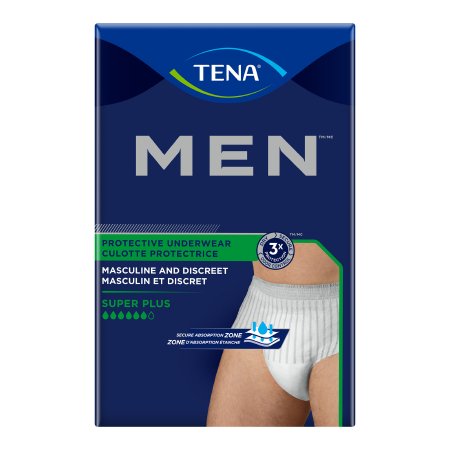 Essity HMS North America Inc Male Adult Absorbent Underwear TENA® MEN™ Super Plus Pull On with Tear Away Seams Small / Medium Disposable Heavy Absorbency - Case of 64 - 81780-CS
