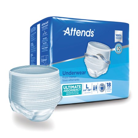 Attends Healthcare Products Unisex Adult Absorbent Underwear Attends® Advanced Pull On with Tear Away Seams Large Disposable Heavy Absorbency - Pack of 18 - APP0730-PK
