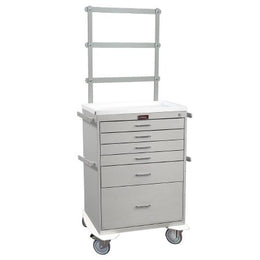 Harloff Treatment Cart Classic Line Steel 32 X 41.5 X 22 Inch Light Gray 4 Drawers, 3 Inch / 1 Drawer, 6 Inch / 1 Drawer, 12 Inch - Each - 6451-EA