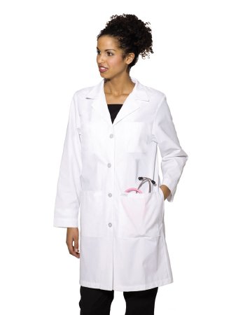 Landau Uniforms Lab Coat White Size 10 Knee Length Reusable - Each - 3153WWVC10-EA