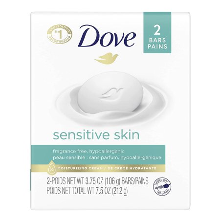 Unilever Soap Dove® Sensitive Skin Bar 4.25 oz. Individually Wrapped Unscented - Pack of 2 - 01111161120-PK