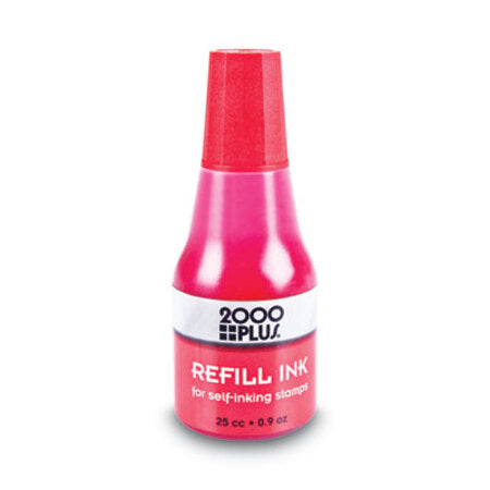 COSCO 2000PLUS® Self-Inking Refill Ink, 0.9 oz. Bottle, Red - Each - COS-032960-EA