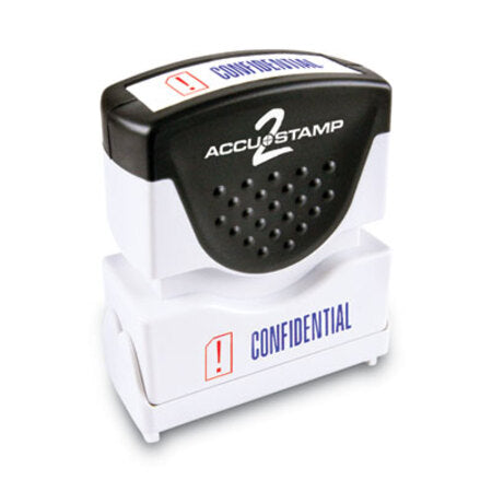ACCUSTAMP2® Pre-Inked Shutter Stamp, Red/Blue, CONFIDENTIAL, 1.63 x 0.5 - Each - COS-035536-EA