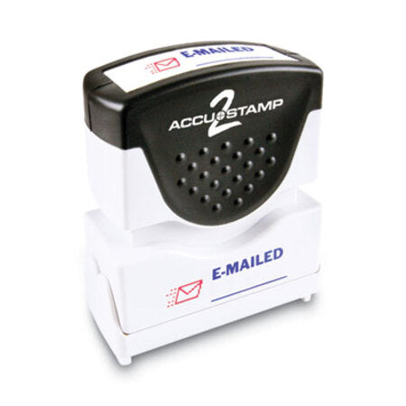 ACCUSTAMP2® Pre-Inked Shutter Stamp, Red/Blue, EMAILED, 1.63 x 0.5 - Each - COS-035541-EA