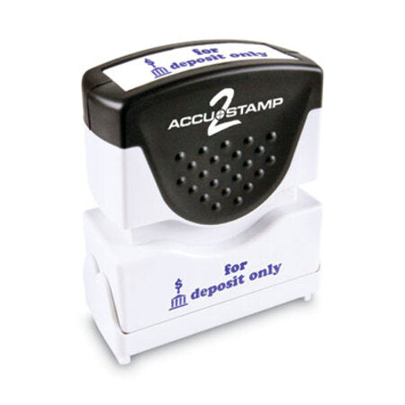 ACCUSTAMP2® Pre-Inked Shutter Stamp, Blue, FOR DEPOSIT ONLY, 1.63 x 0.5 - Each - COS-035601-EA
