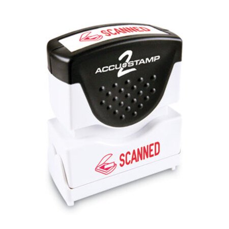 ACCUSTAMP2® Pre-Inked Shutter Stamp, Red, SCANNED, 1.63 x 0.5 - Each - COS-035605-EA