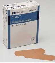 Cardinal Adhesive Strip Curity™ 1 X 3 Inch Plastic Rectangle Tan Sterile - Case of 1200 - 44114-CS
