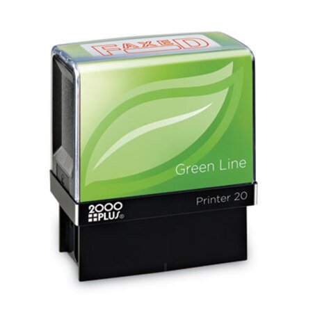 COSCO 2000PLUS® Green Line Message Stamp, Faxed, 1.5 x 0.56, Red - Each - COS-098369-EA