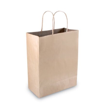 COSCO Premium Shopping Bag, 10" x 4.5" x 13", Brown Kraft, 50/Box - Box of 1 - COS-091565-BX
