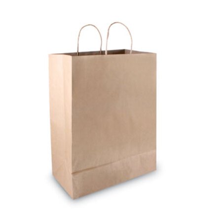 COSCO Premium Shopping Bag, 12" x 6.5" x 17", Brown Kraft, 50/Box - Box of 1 - COS-091566-BX