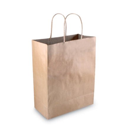 COSCO Premium Shopping Bag, 8" x 4" x 10.25", Brown Kraft, 50/Box - Pack of 1 - COS-098375-PK
