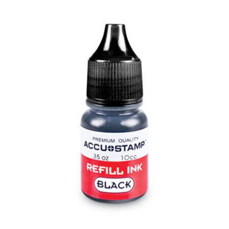 COSCO ACCU-STAMP Gel Ink Refill, 0.35 oz Bottle, Black - Each - COS-090684-EA
