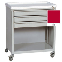 Harloff Treatment Cart ETC Line Steel 23.38 X 27.25 X 15.13 Inch Red 3 Drawers, 2.75 Inch / 12 Inch Compartment - Each - ETC-3-EA