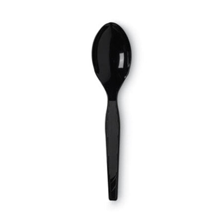 Dixie® Plastic Cutlery, Heavy Mediumweight Teaspoons, Black, 1,000/Carton - CT/1 - DXE-TM517-CT