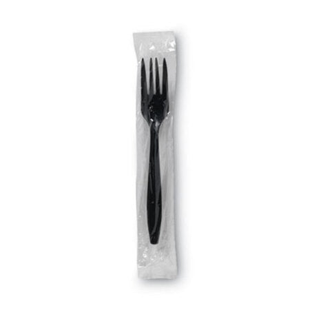 Dixie® Individually Wrapped Heavyweight Forks, Polypropylene, Black, 1,000/Carton - Each - DXE-PFH53C-EA