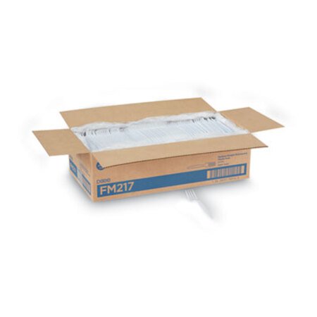 Dixie® Plastic Cutlery, Heavy Mediumweight Forks, White, 1,000/Carton - CT/1 - DXE-FM217-CT