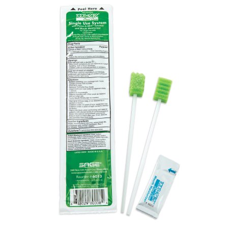 Sage Products Oral Swab Kit Toothette® NonSterile - Box of 50 - 6013-BX