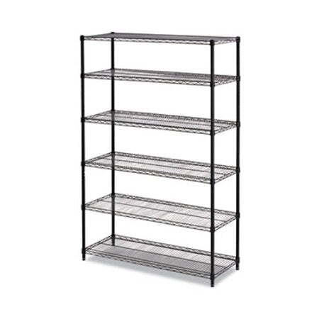 Alera® NSF Certified 6-Shelf Wire Shelving Kit, 48w x 18d x 72h, Black - Each - ALE-SW664818BL-EA