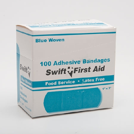Honeywell Safety Products Adhesive Strip Swift 1 X 3 Inch Fabric Rectangle Blue Sterile - Box of 100 - 017000-BX