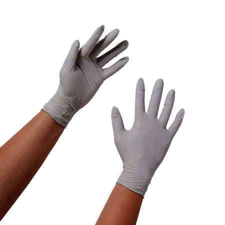 O&M Halyard Inc Exam Glove STERLING® Medium NonSterile Nitrile Standard Cuff Length Textured Fingertips Gray Chemo Tested - Box of 200 - 50707-BX
