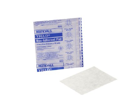 Cardinal Non-Adherent Dressing Dermacea™ 3 X 2 Inch Sterile Rectangle - Case of 2400 - 9640--CS