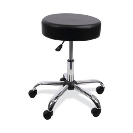 Alera® Height Adjustable Lab Stool, Backless, Supports Up to 275 lb, 19.69" to 24.80" Seat Height, Black Seat, Chrome Base - Each - ALE-US4716-EA