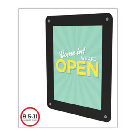Deflecto® Superior Image Window Display, 8.5 x 11 Insert, Clear/Black - Each - DEF-899102-EA